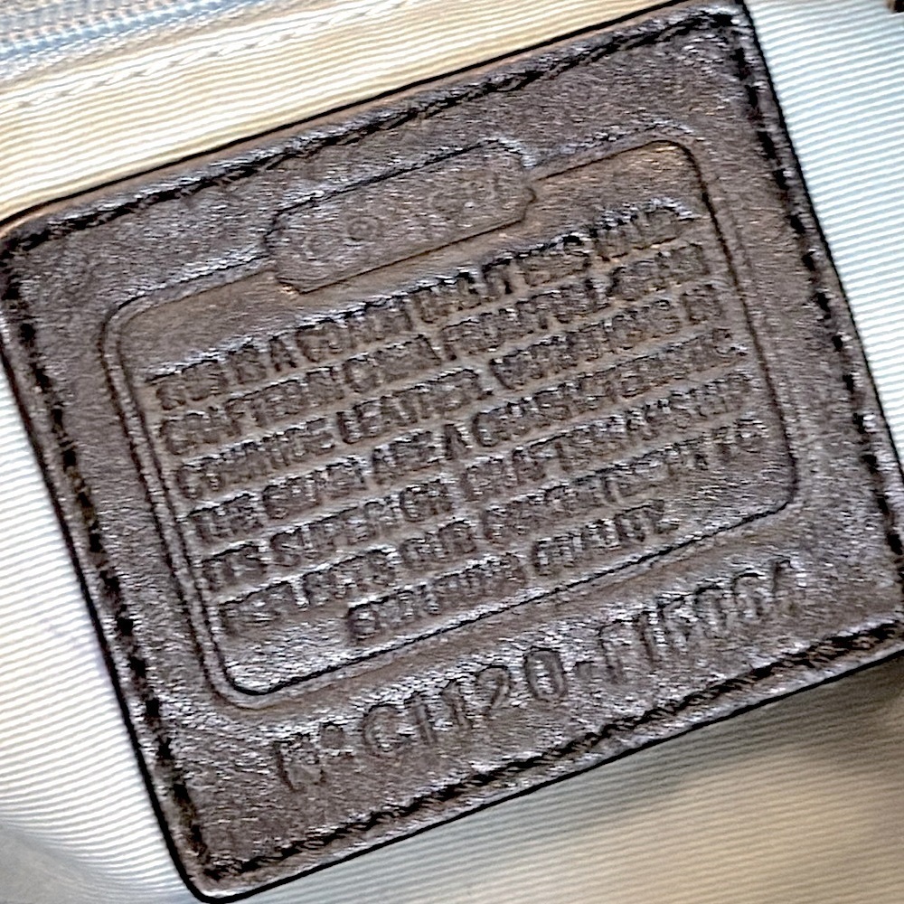 Coach pebbled leather crossbody black with silver hardware blue lining EUC - Picture 8 of 13